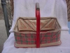 A canvas folding basket